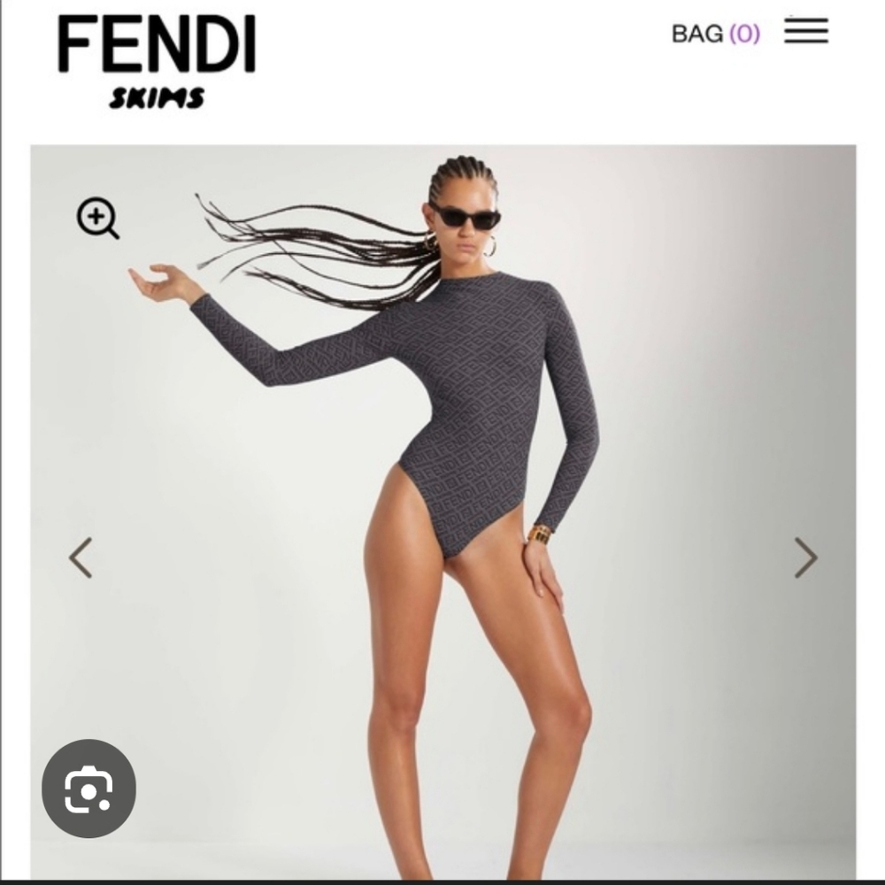 SKIMS FENDI Black Monogram Bodysuit - Picture 2 of 10